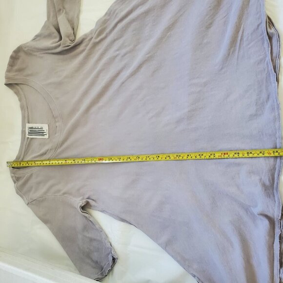 Free People Tunic Tee Short Sleeve USA light Grey Cotton Oversized Boho M (A-10) - Picture 5 of 9